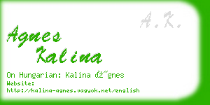 agnes kalina business card